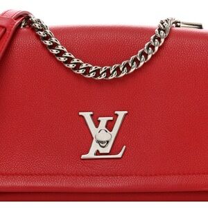 Brand New‼️ Louis Vuitton Calfskin Lockme II Chain Bag BB Rubis
